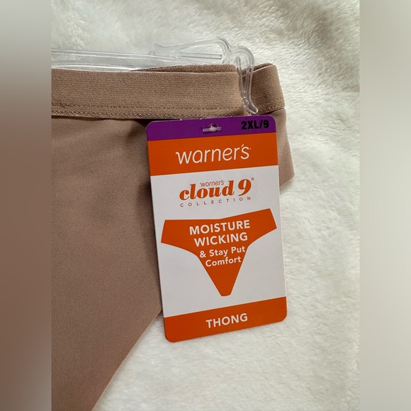 Warners Cloud 9 Collection Size 2XL Thong Moisture Wicking & Stay Put Comfort - Picture 2 of 5